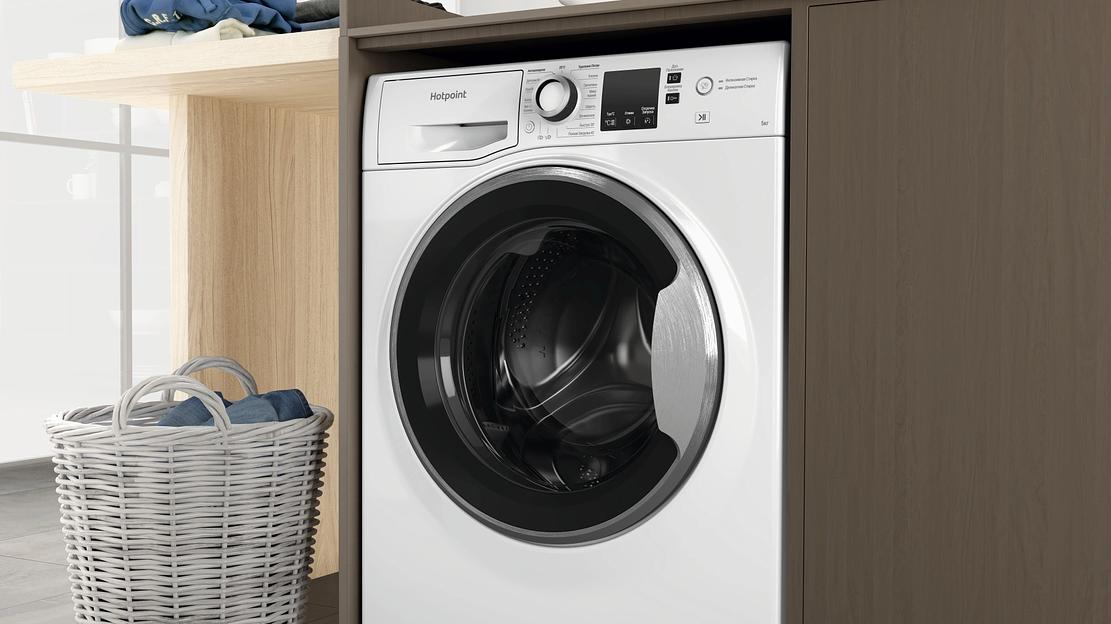 Стиральная машина Hotpoint NUS 5015 S RU класс: A загр.фронтальная макс.:5кг белый фото 5