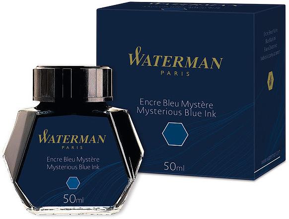 Флакон с чернилами Waterman (CWS0110790) черный/синие чернила 50мл для ручек перьевых фото 1