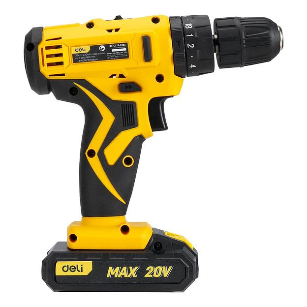 Дрель-шуруповерт аккумуляторная Deli DL-DZ12-E2D1 (2АКБ+ЗУ, 12В, 1,5А*ч, 22Нм, кейс) фото 5