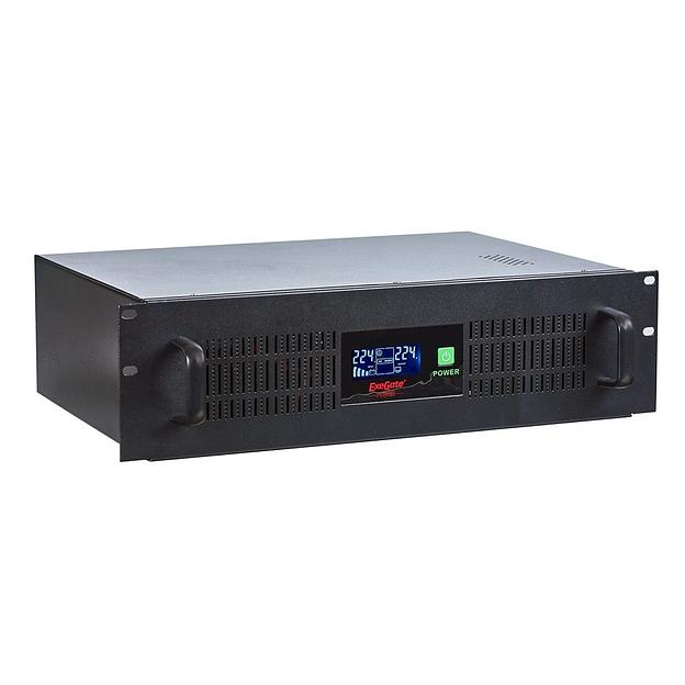 Exegate EP285776RUS ИБП ExeGate ServerRM UNL-1500.LCD.AVR.С13.RJ.USB.3U <1500VA/900W, LCD, AVR, 4*IEC-C13, RJ45/11, USB, 3U, Black> фото 1