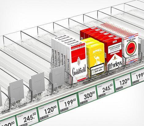 Лоток пластиковый для сигарет SIG-TRAY, длина 385 мм, сила толкания 3N фото 1