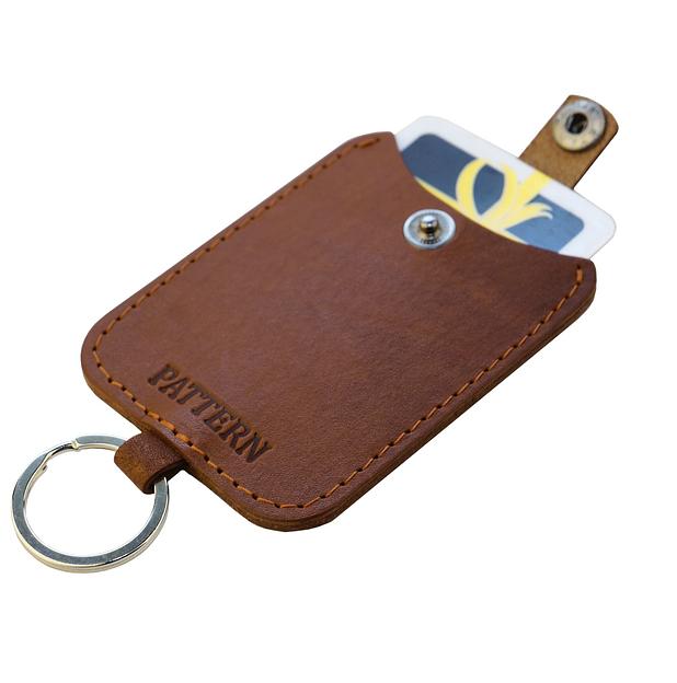 Визитница (Кардхолдер) из кожи на кольце Pattern «Slise» фото 1