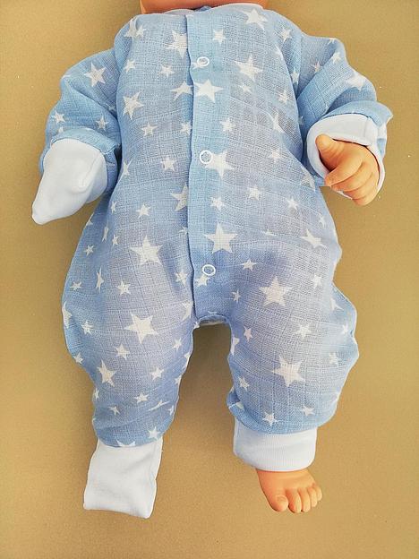 Комбинезон для малышей «Её малышество» из муслима, бело-голубой, 2148Кгб, опт фото 2