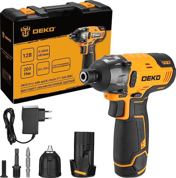 Винтоверт Deko DKIS12-Li аккум. патрон:быстрозажимной (063-4390) фото 1