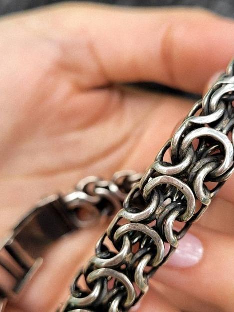 Мужской серебряный браслет плетение Рамзес 925 фото 2