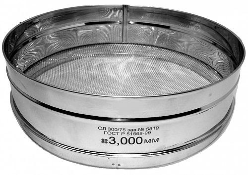 Сито d=300 мм. размер ячейки 3*3 мм. нерж. лабораторное /1/ фото 1