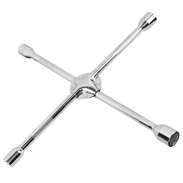 Крестообразный балонный усиленный ключ Deli DL4414 длина 350мм, головки 17x19x21x23мм, сталь Cr-V фото 1