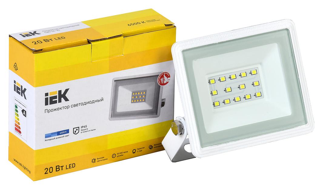Прожектор уличный IEK СДО светодиодный 20Вт корп.алюм.белый (LPDO601-20-65-K01) фото 3