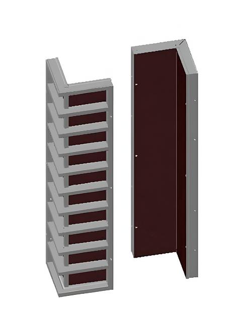 Щит опалубки угловой наружный 0,5х0,5х3,3 м, опт фото 1