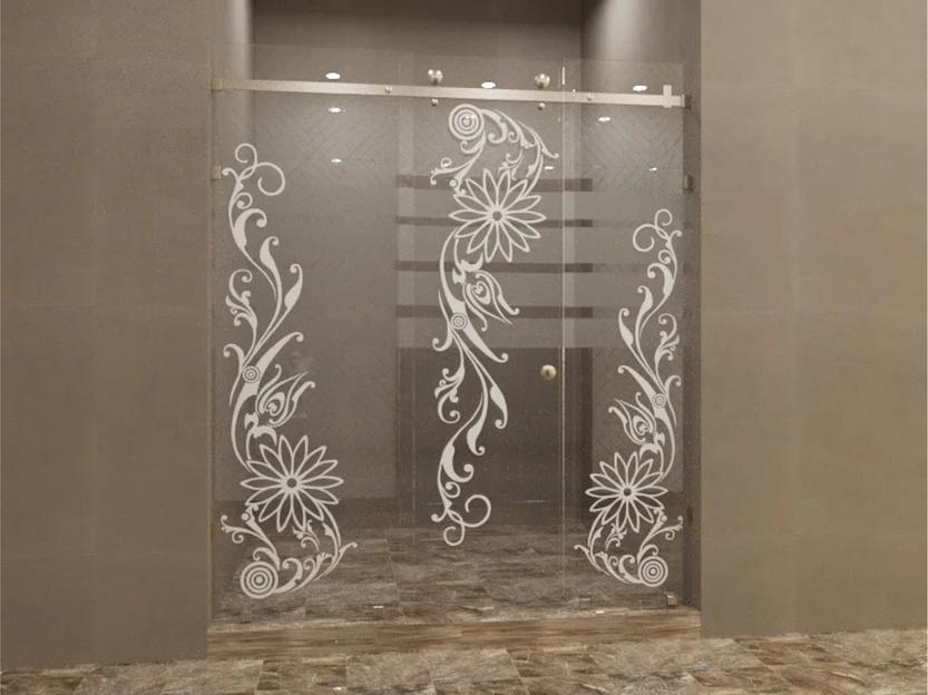 Душевое ограждение КазСтекло КС-200К прозрачное с узором фото 1