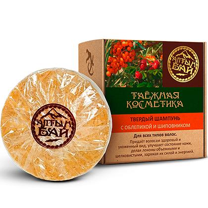 Твёрдый шампунь Алтын Бай «С облепихой и шиповником» для всех типов волос, 60 г, опт фото 1