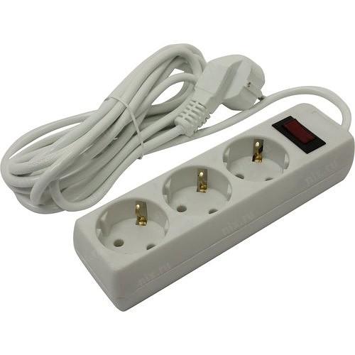 Exegate EX279354RUS Удлинитель ExeGate EC-3-3W (3 розетки, 3м, евровилка, белый) фото 1