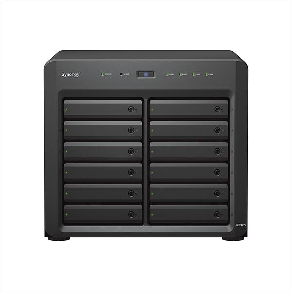 Система хранения данных Synology QC2.2GHz CPU/4GB(up to 32GB)/RAID 0,1,5,6,10/up to 12 SATA SSD/HDD (3.5" or 2.5") (up to 24 with 1xDX1222), 2xUSB3.0, 4xGbE(+1Expslot),iSCSI, 2xIPcam(upto40)/1xPS/3YW' (DS2422+) фото 1