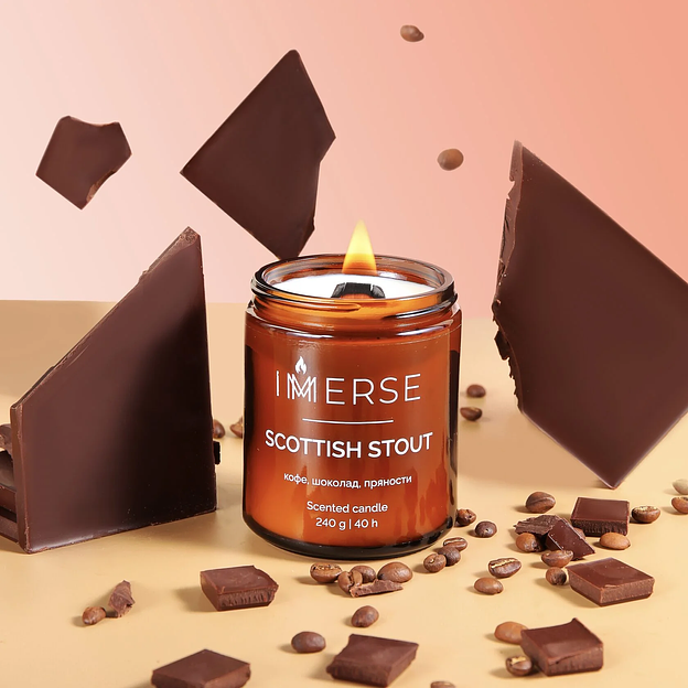 Ароматическая свеча Immerse «Scottish stout» 240 мл ОПТ фото 1