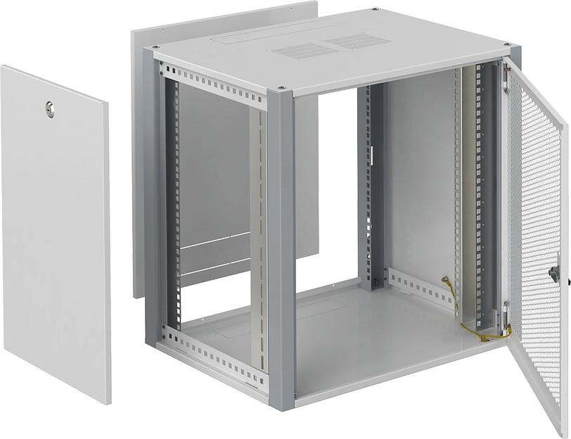 Шкаф коммутационный Sysmatrix (WP 6609.730 ) настенный 9U 600x600мм пер.дв.перфор. 2 бок.пан. 60кг серый 20кг IP20 фото 2