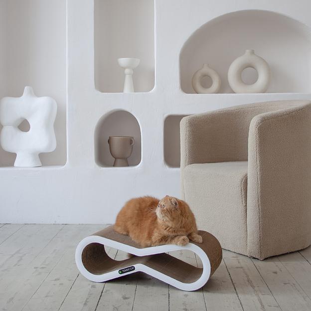 Когтеточка из картона Малибу, белый опт фото 3