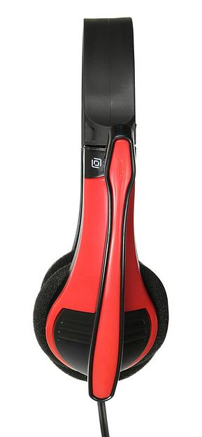 Наушники с микрофоном Оклик HS-M150 черный/красный 2м накладные оголовье (NO-003N) фото 5