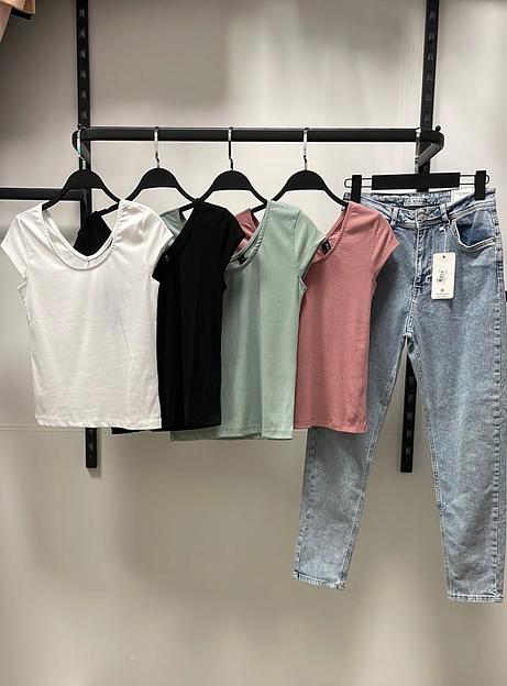 Джинсы женские mom-fit голубые опт фото 1