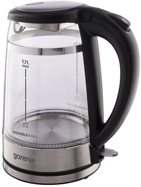 Чайник электрический Gorenje K17GDW 1.7л. 2200Вт черный корпус: металл/пластик фото 1