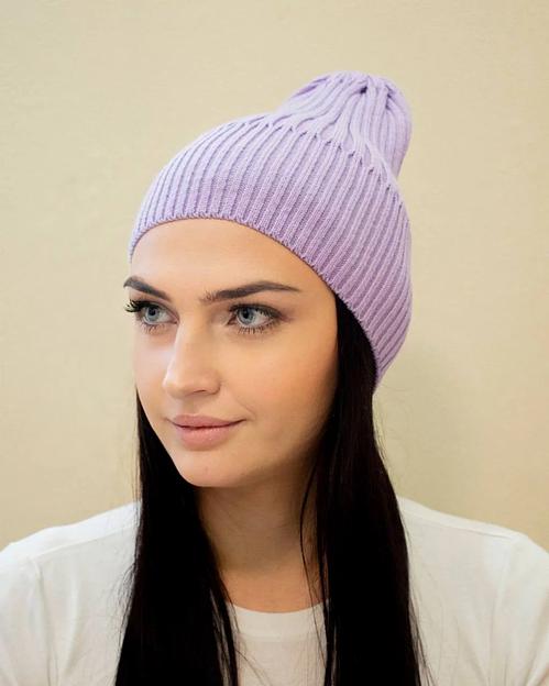 Шапка тыковка без подворота Фиолетовая ОПТ фото 2