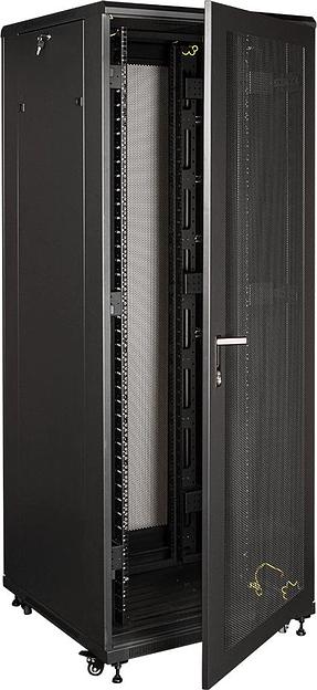 Шкаф серверный Lanmaster Business (TWT-CBB-42U-8X12-P1) напольный 42U 800x1200мм пер.дв.перфор. задн.дв.перфор. 2 бок.пан. 800кг черный IP20 фото 2