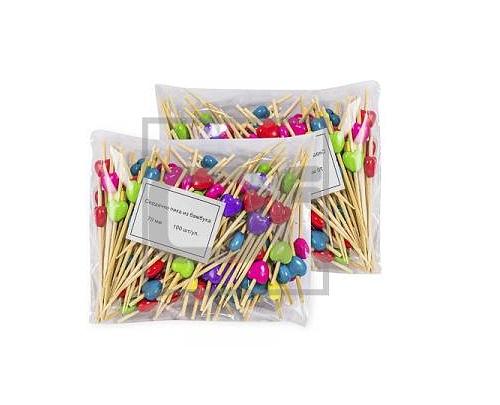 Пики 7 см. 100 шт/уп бамбук Сердечко /1/40/ фото 1