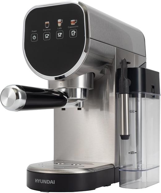 Кофеварка рожковая Hyundai HEM-4307 1350Вт серебристый фото 2