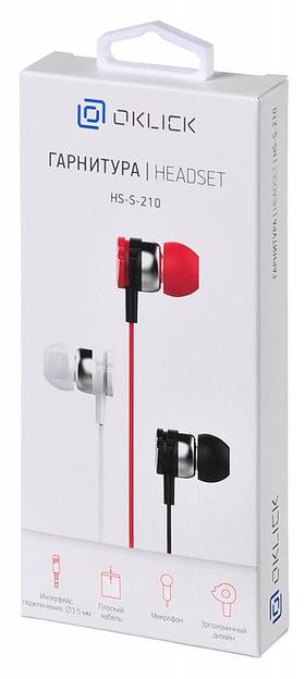 Гарнитура вкладыши Оклик HS-S-210 1.2м белый проводные в ушной раковине (D1) фото 5