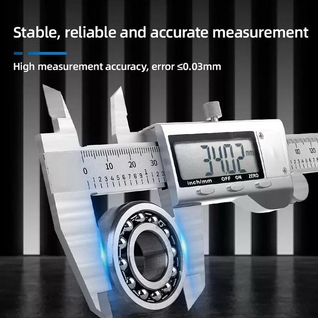 Измерительный и разметочный инструмент Deli Электронный штангенциркуль Deli DL91150 150мм, метрическая/дюймовая конвертация, нержавеющая сталь, 3 кнопочное управление, светодиодный дисплей, 1,5В SR44. фото 4