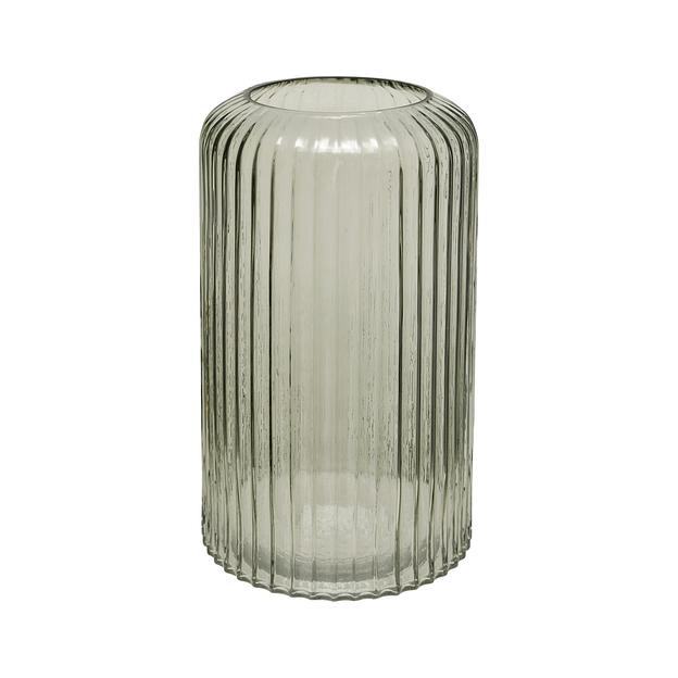 Декоративная ваза из рельефного стекла, Д180 Ш180 В305, серый фото 1