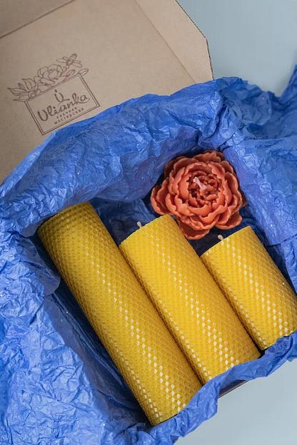 Интерьерные свечи вощины + пион Ulianka фото 2