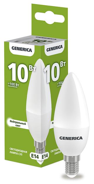 IEK LL-C35-10-230-40-E14-G Лампа LED C35 свеча 10Вт 230В 4000К E14 GENERICA фото 1