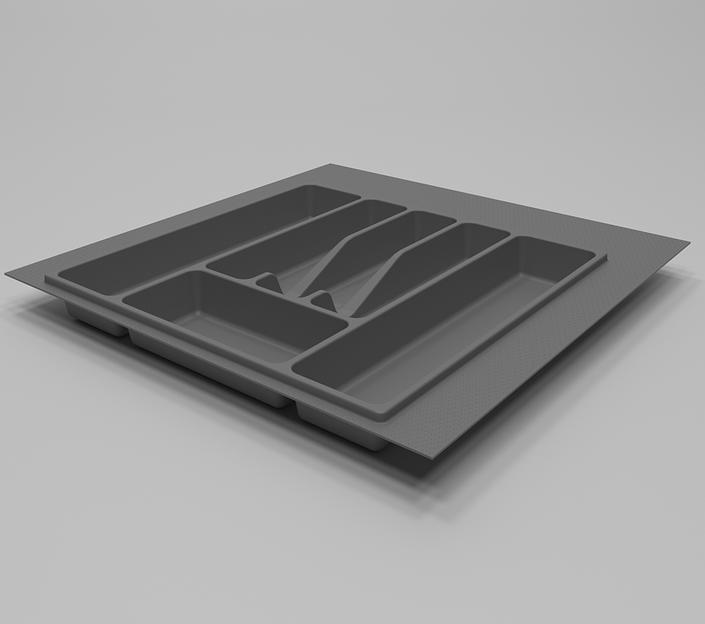 Лоток для столовых принадлежностей М500-550 пластик, серый фото 1