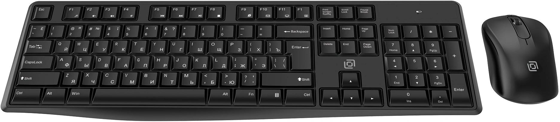 Клавиатура + мышь Оклик S260W клав:черный мышь:черный USB беспроводная Multimedia (2066170) фото 6