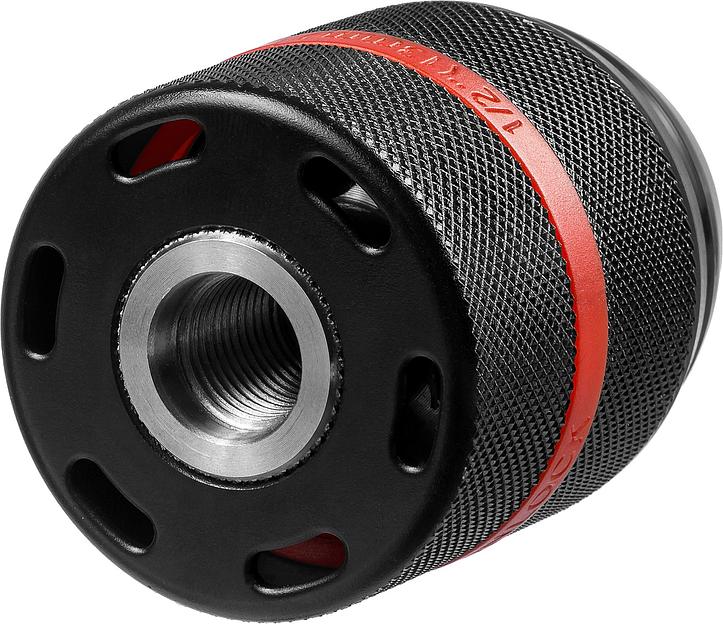 Патрон ударный цельнометаллический быстрозажимной ЗУБР "ПРОФИ" 13 мм, посадочная резьба 1/2", с фиксатором зажима сверла Д 2,0-13мм [29072-13-1/2_z02] фото 2