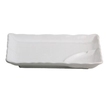 Тарелка с подсоусником 21*14,6*3 см. Киото Вайт /1/ фото 1