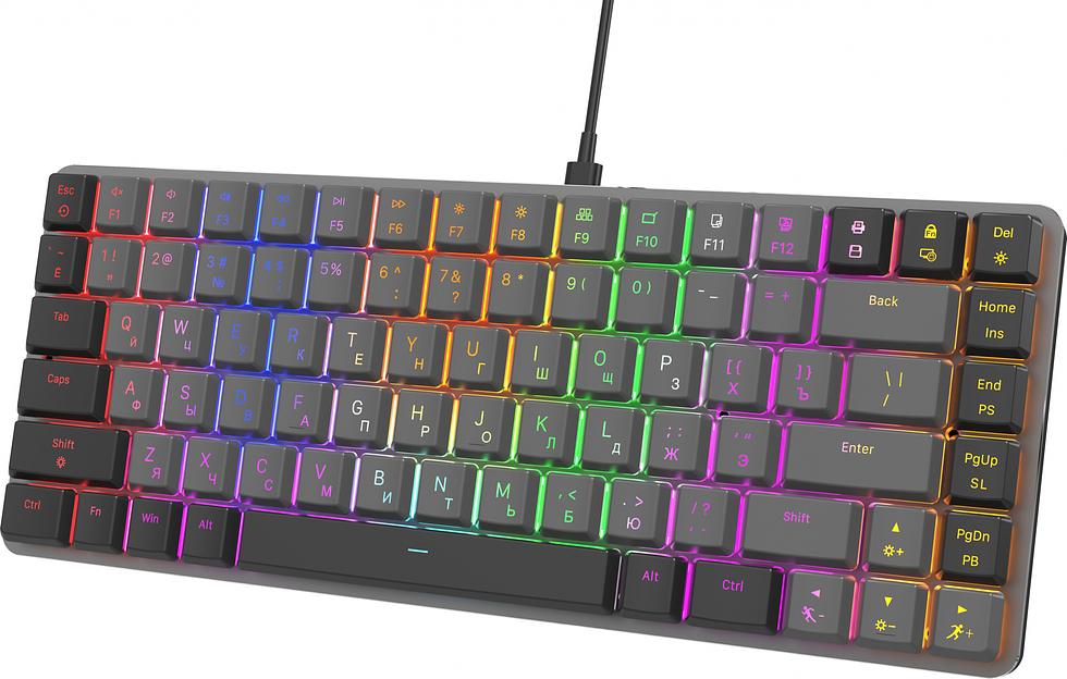 Клавиатура Оклик K615X механическая черный/серебристый USB Multimedia for gamer LED (1934413) фото 5