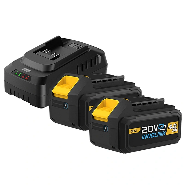 Набор аккумулятор и зарядное устройство Deli DL-CM20A4E (2АКБ 20V 4А*ч + ЗУ 2A, 20V) фото 1