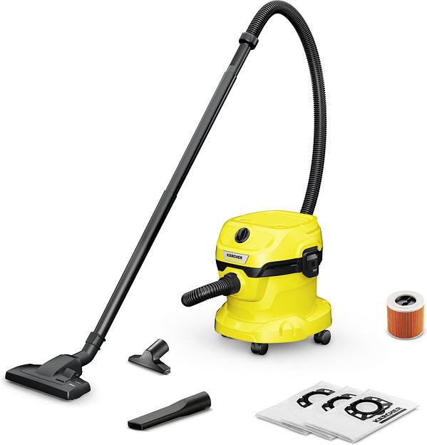 Строительный пылесос Karcher WD 2 Plus V-12/6/18/C 1000Вт (уборка: сухая/влажная) желтый фото 1