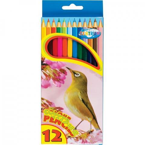 Карандаши цветные наточенные, длина 177 мм, 12 цв., картон. упаковка, Centrum ZOO фото 1