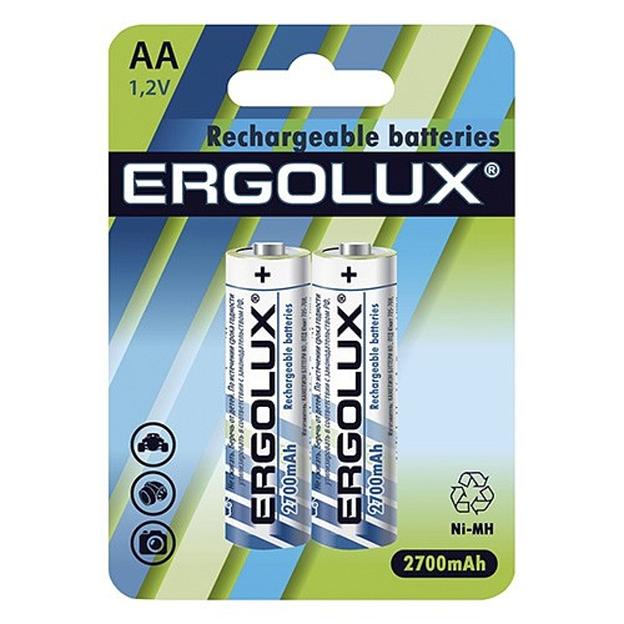 Ergolux AA-2700mAh Ni-Mh BL-2 (NHAA2700BL2, аккумулятор,1.2В) (2 шт. в уп-ке) фото 1