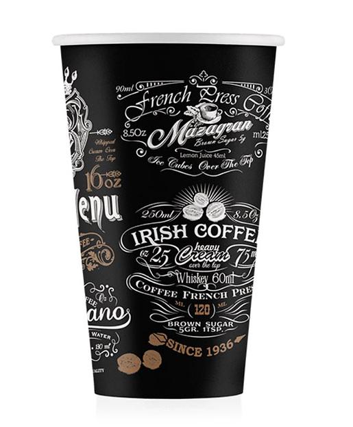 Стаканчик бумажный 500 мл, «Меню» ОПТ фото 1