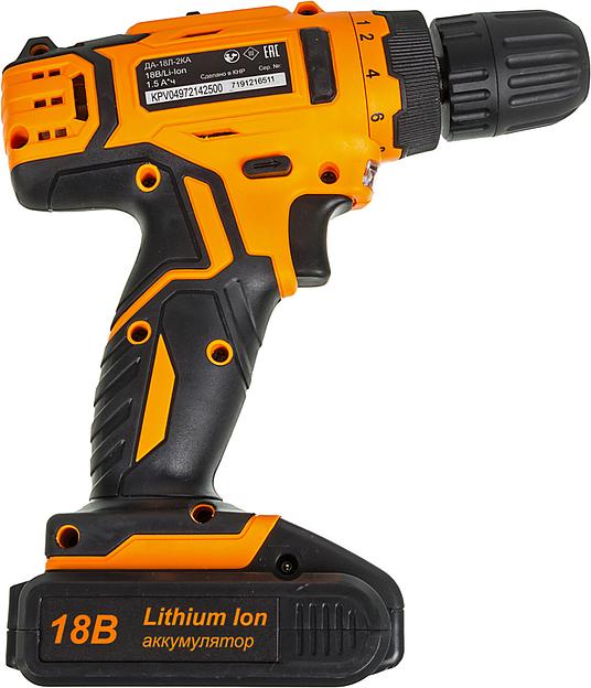 Дрель-шуруповерт Вихрь ДА-18Л-2КА аккум. патрон:быстрозажимной (кейс в комплекте) фото 3
