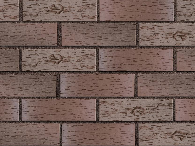 Кирпич клинкерный ЛСР Брюгге темно-терракотовый флэш береста, 250*85*65 мм фото 1