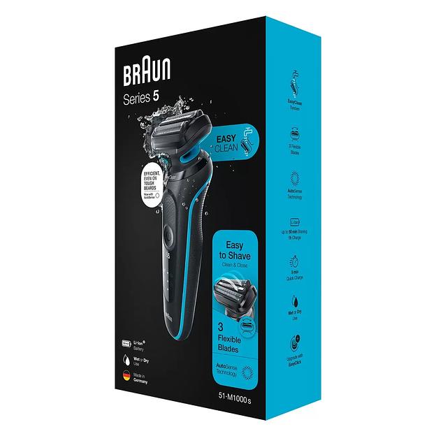 Бритва сетчатая Braun Series 5 51-M1000s реж.эл.:3 питан.:аккум. черный/бирюзовый фото 3