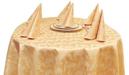 Скатерть 145*145 см. бежевая перья /3/ фото 1