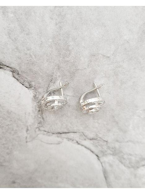 Серебряные серьги спираль из фианитов фото 5