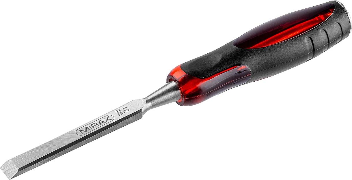 Стамеска MIRAX 1810-12 с двухкомпонентной прозрачной рукояткой, 12мм фото 1