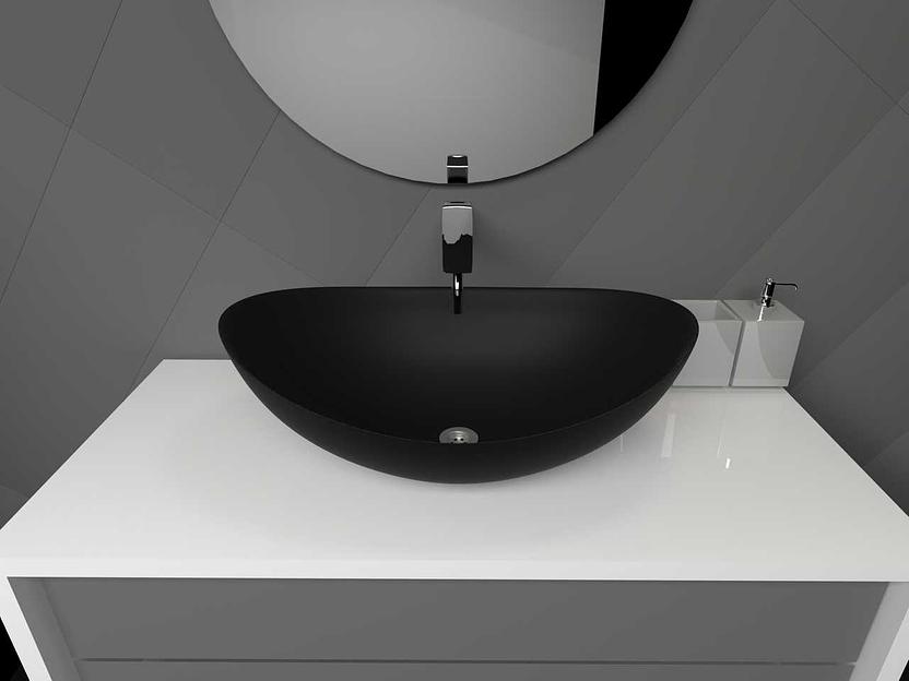 Раковина накладная для ванной комнаты Марко «Ореол черная» ОПТ фото 1