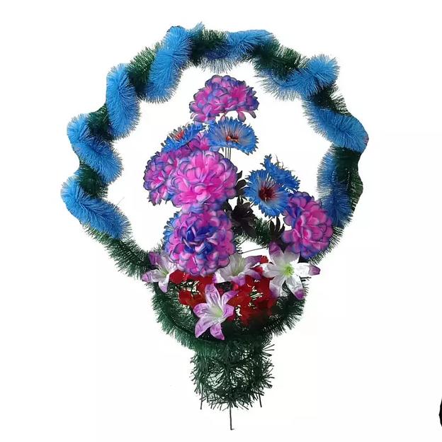 Рит-ная корзина Чабан (шафраны,лилии,маки) ф253-р140-н90-н159-г327-г464-г494-г550 95см фото 4